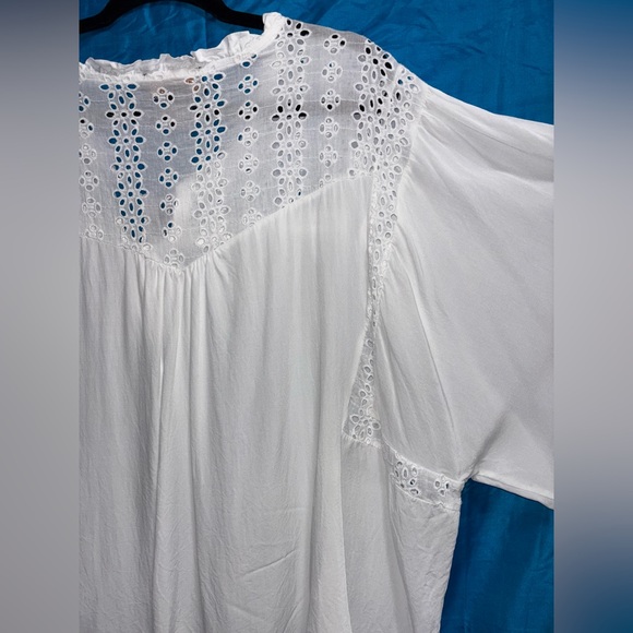 Rain White Eyelet Boho Peasant Top women’s size 3X - Picture 11 of 15